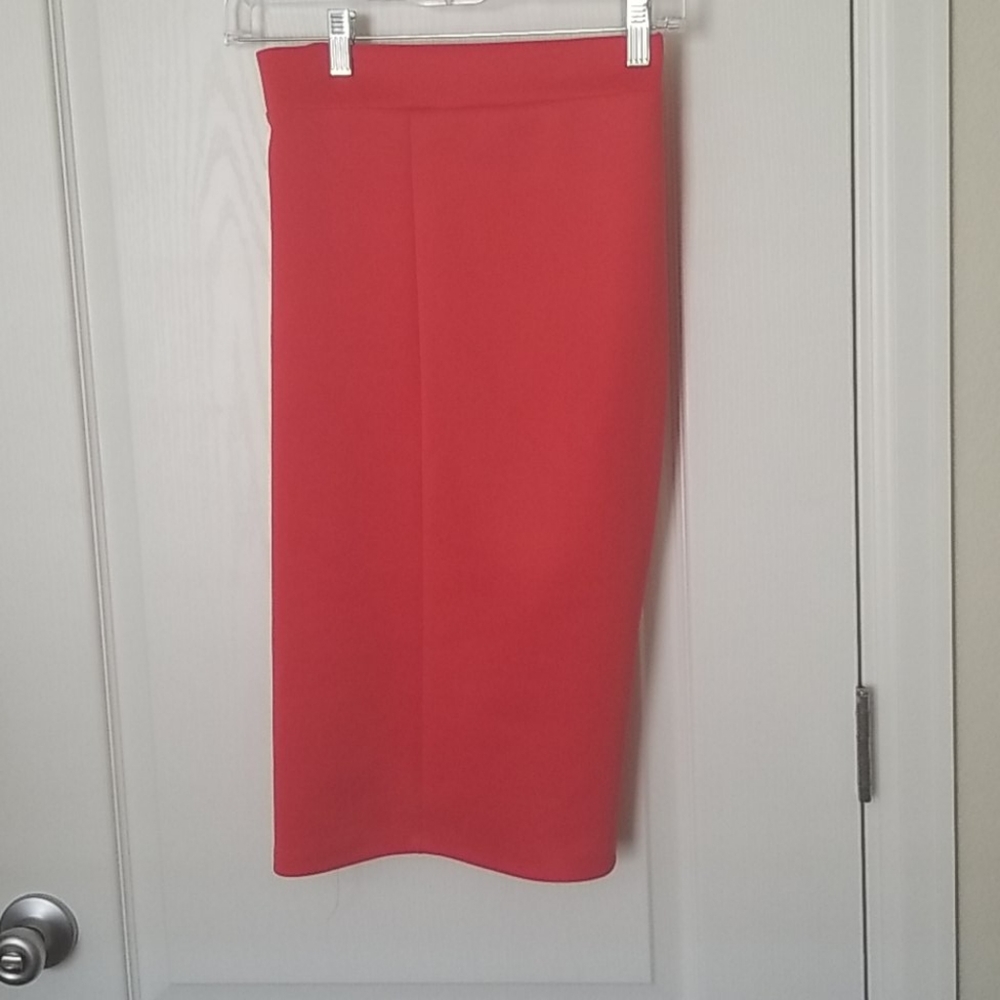 Red pencil skirt